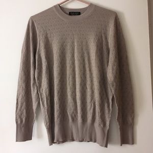 MARLOWE ITALY 70% Cashmere + 30% Silk Pointelle Mauve Crew Sweater L